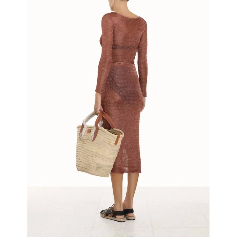 Zimmermann Anneke Metallic-Knit Midi Dress Size XS - Picture 6 of 16